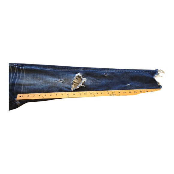 Moussy Vintage Jeans Womens 25 Blue Glendale Skinny Cropped Distressed Grunge - Picture 13 of 14